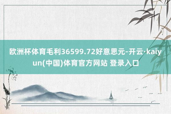 欧洲杯体育毛利36599.72好意思元-开云·kaiyun(中国)体育官方网站 登录入口