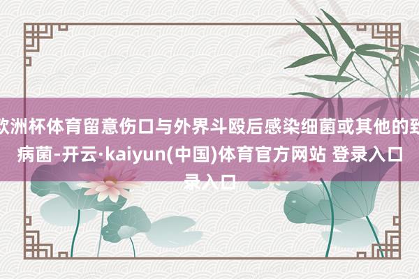 欧洲杯体育留意伤口与外界斗殴后感染细菌或其他的致病菌-开云·kaiyun(中国)体育官方网站 登录入口