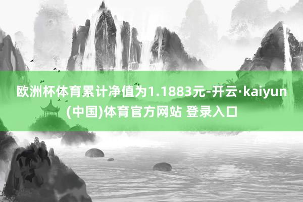 欧洲杯体育累计净值为1.1883元-开云·kaiyun(中国)体育官方网站 登录入口