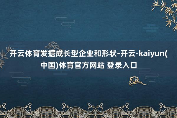 开云体育发掘成长型企业和形状-开云·kaiyun(中国)体育官方网站 登录入口