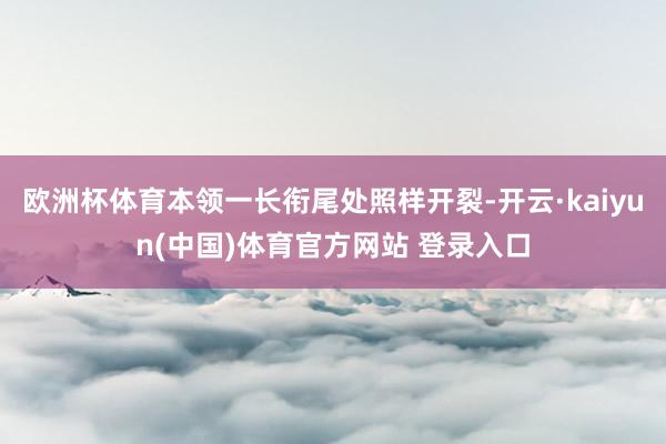 欧洲杯体育本领一长衔尾处照样开裂-开云·kaiyun(中国)体育官方网站 登录入口