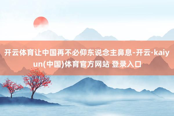 开云体育让中国再不必仰东说念主鼻息-开云·kaiyun(中国)体育官方网站 登录入口
