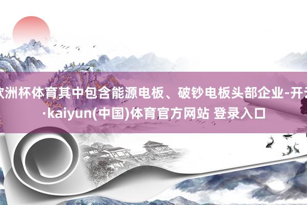 欧洲杯体育其中包含能源电板、破钞电板头部企业-开云·kaiyun(中国)体育官方网站 登录入口