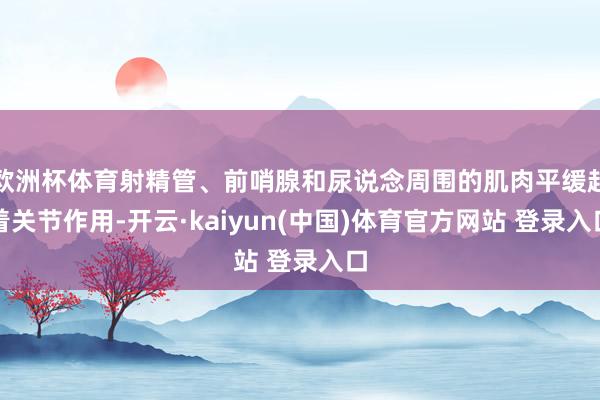 欧洲杯体育射精管、前哨腺和尿说念周围的肌肉平缓起着关节作用-开云·kaiyun(中国)体育官方网站 登录入口