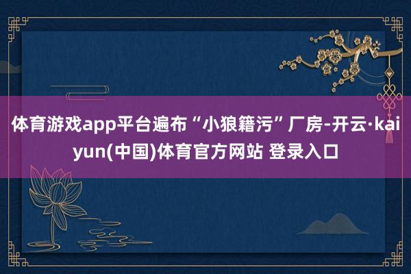 体育游戏app平台遍布“小狼籍污”厂房-开云·kaiyun(中国)体育官方网站 登录入口