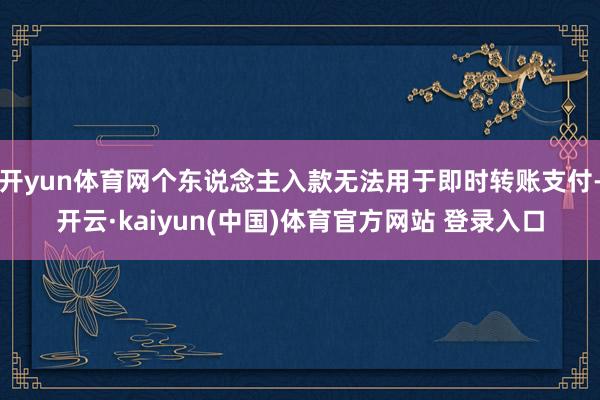 开yun体育网个东说念主入款无法用于即时转账支付-开云·kaiyun(中国)体育官方网站 登录入口