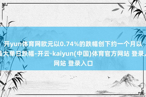 开yun体育网欧元以0.74%的跌幅创下约一个月以来最大单日跌幅-开云·kaiyun(中国)体育官方网站 登录入口