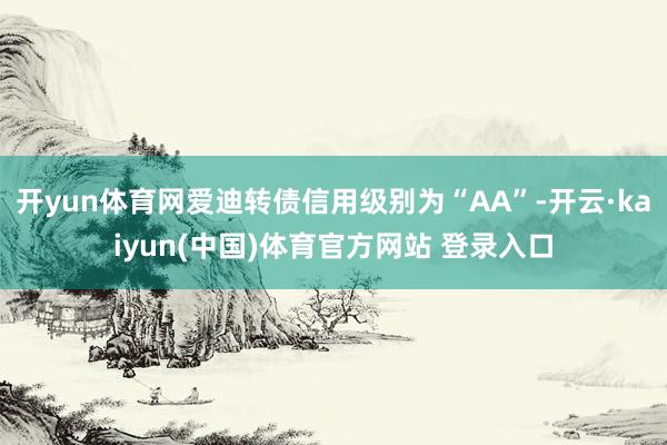 开yun体育网爱迪转债信用级别为“AA”-开云·kaiyun(中国)体育官方网站 登录入口