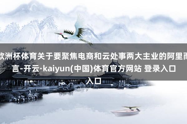 欧洲杯体育关于要聚焦电商和云处事两大主业的阿里而言-开云·kaiyun(中国)体育官方网站 登录入口