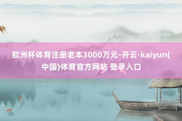 欧洲杯体育注册老本3000万元-开云·kaiyun(中国)体育官方网站 登录入口