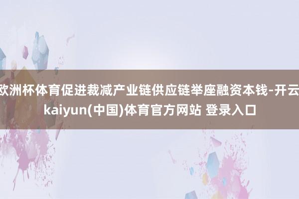 欧洲杯体育促进裁减产业链供应链举座融资本钱-开云·kaiyun(中国)体育官方网站 登录入口