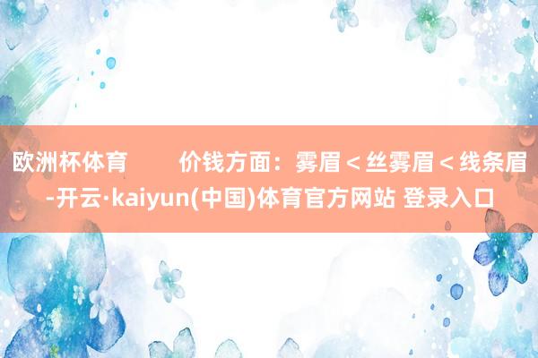 欧洲杯体育        价钱方面：雾眉＜丝雾眉＜线条眉-开云·kaiyun(中国)体育官方网站 登录入口